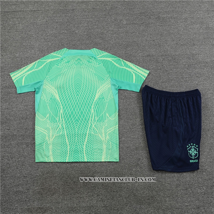 Chandal del Brasil 22-23 Manga Corta Verde - Pantalon Corto